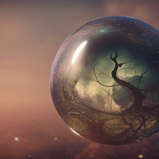 Black Rose Inside Glass Ball: Fantasy Concept Art