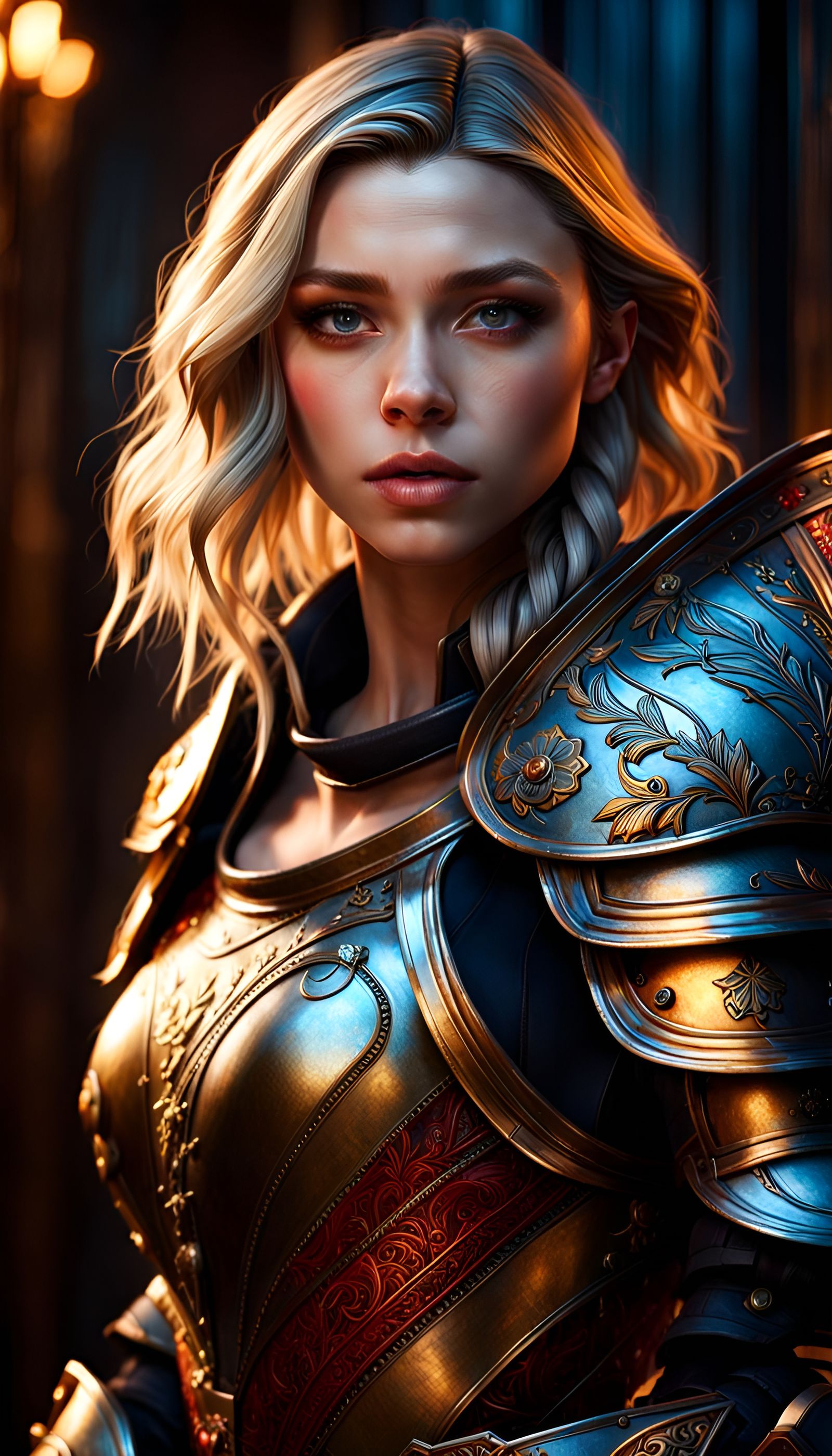 Armored Warrior in Dramatic Lighting