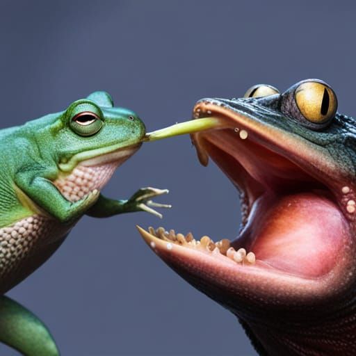 Giant Frog Monster Catches Fish