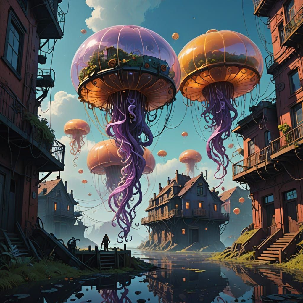 Dreamy Jellyfish in a Pastel Abyss