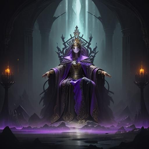 Fae Queen Portrait in Dark Fantasy Style