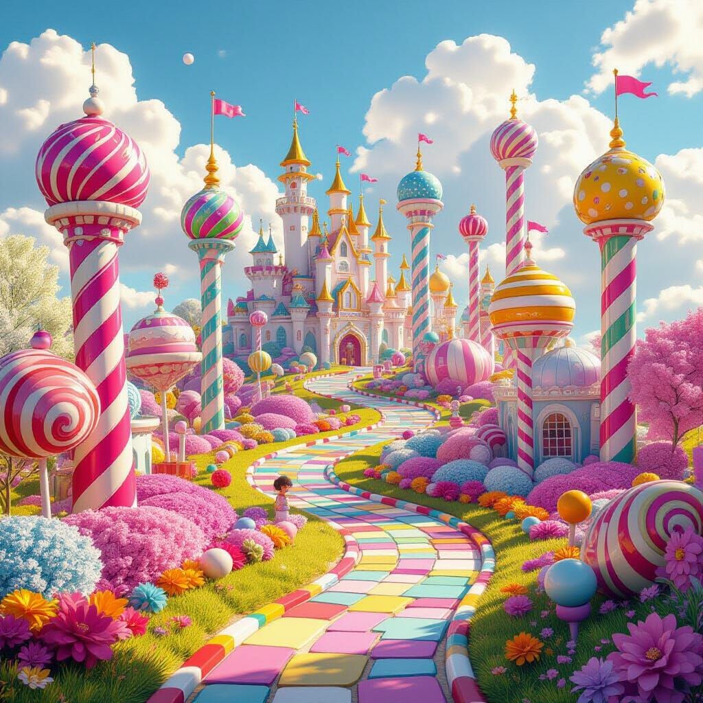 Whimsical Candy Land Digital Art