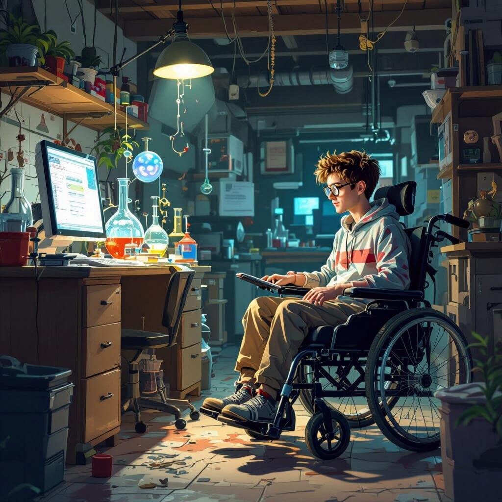 Young Man in Basement Pursues Scientific Breakthrough