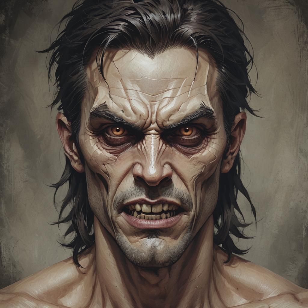 Menacing Monster with Chiseled Features Approaching