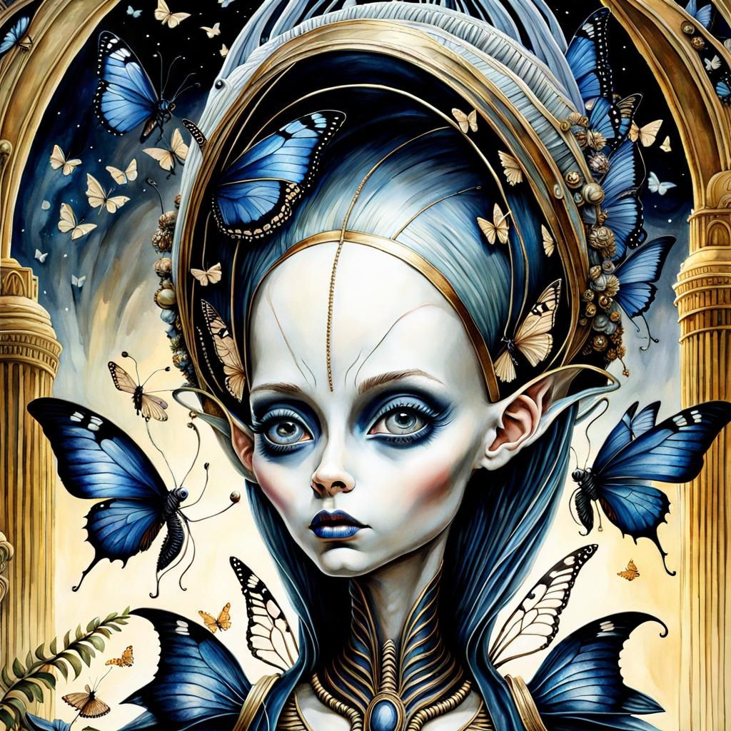 Alien Haute Couture Fashion Show: Watercolor Painting