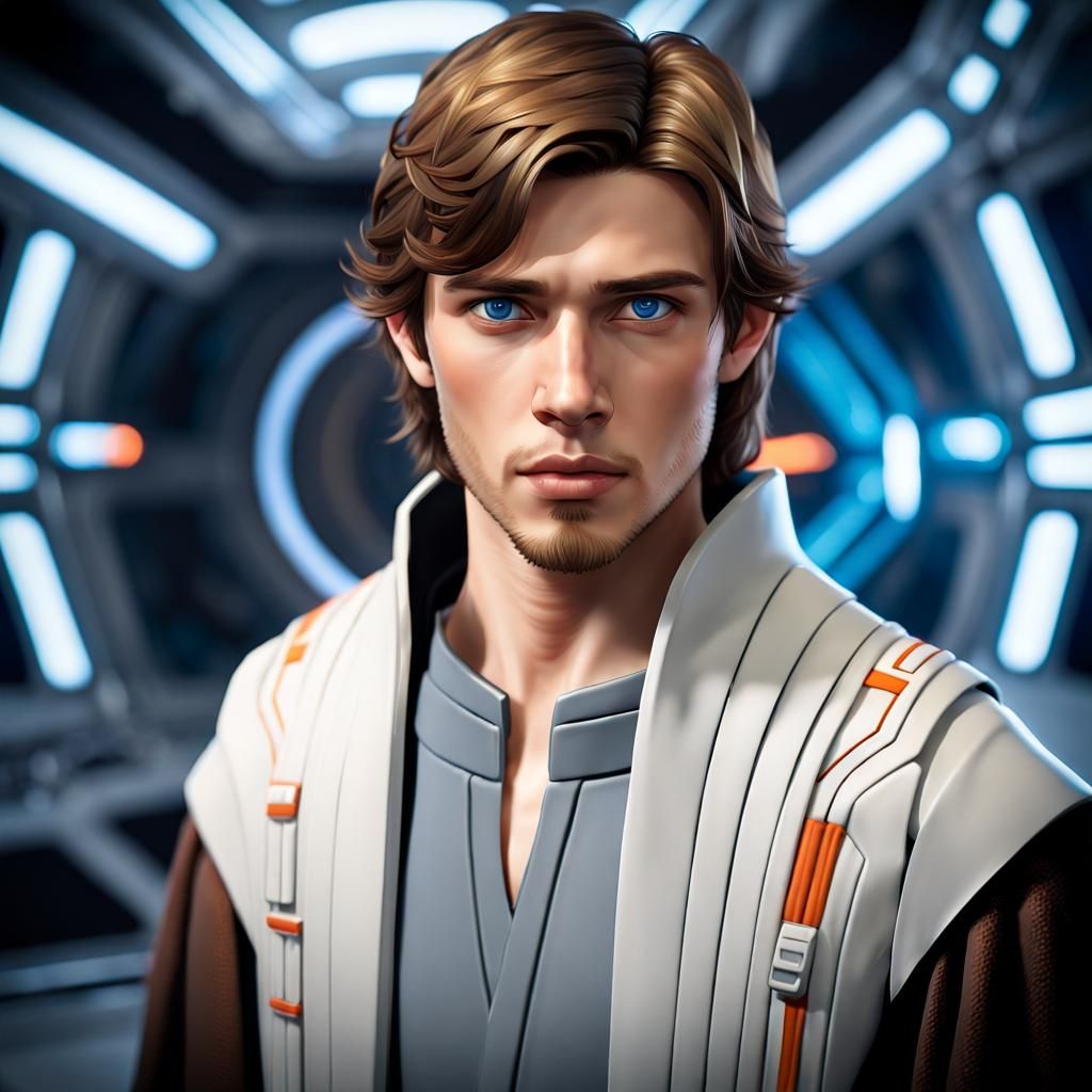 Young Jedi Portrait in Hyperrealistic Style