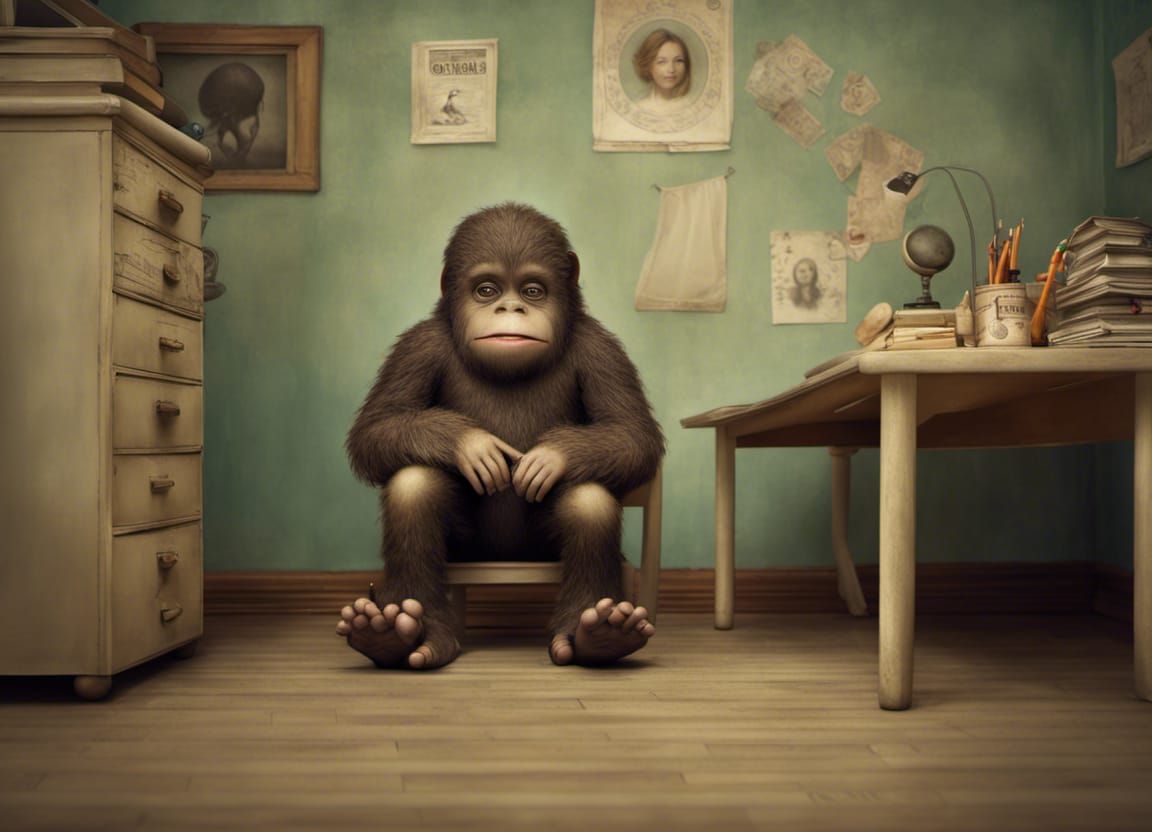 young bigfoot counting his toes