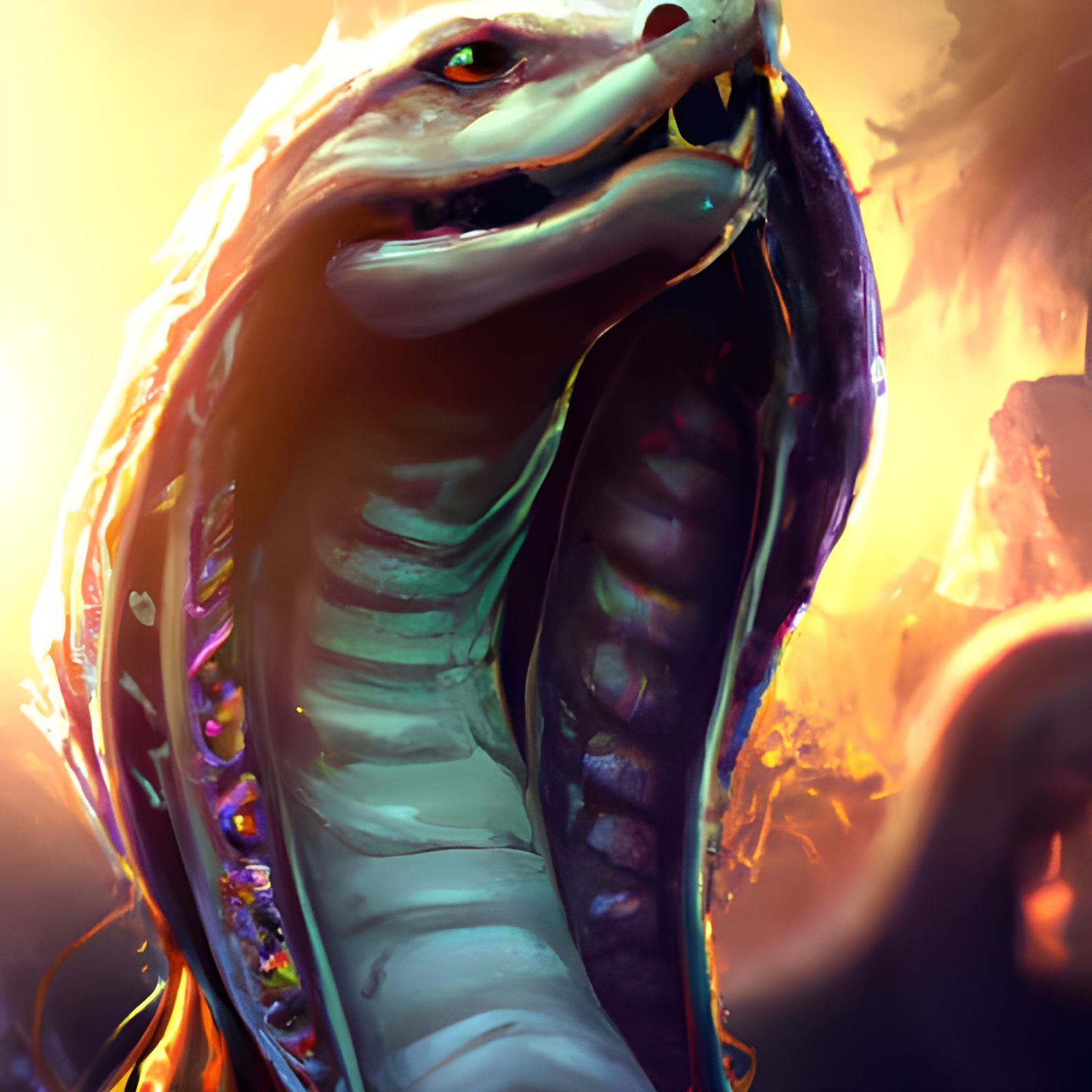 Great White Snake, Artstation Portrait Concept