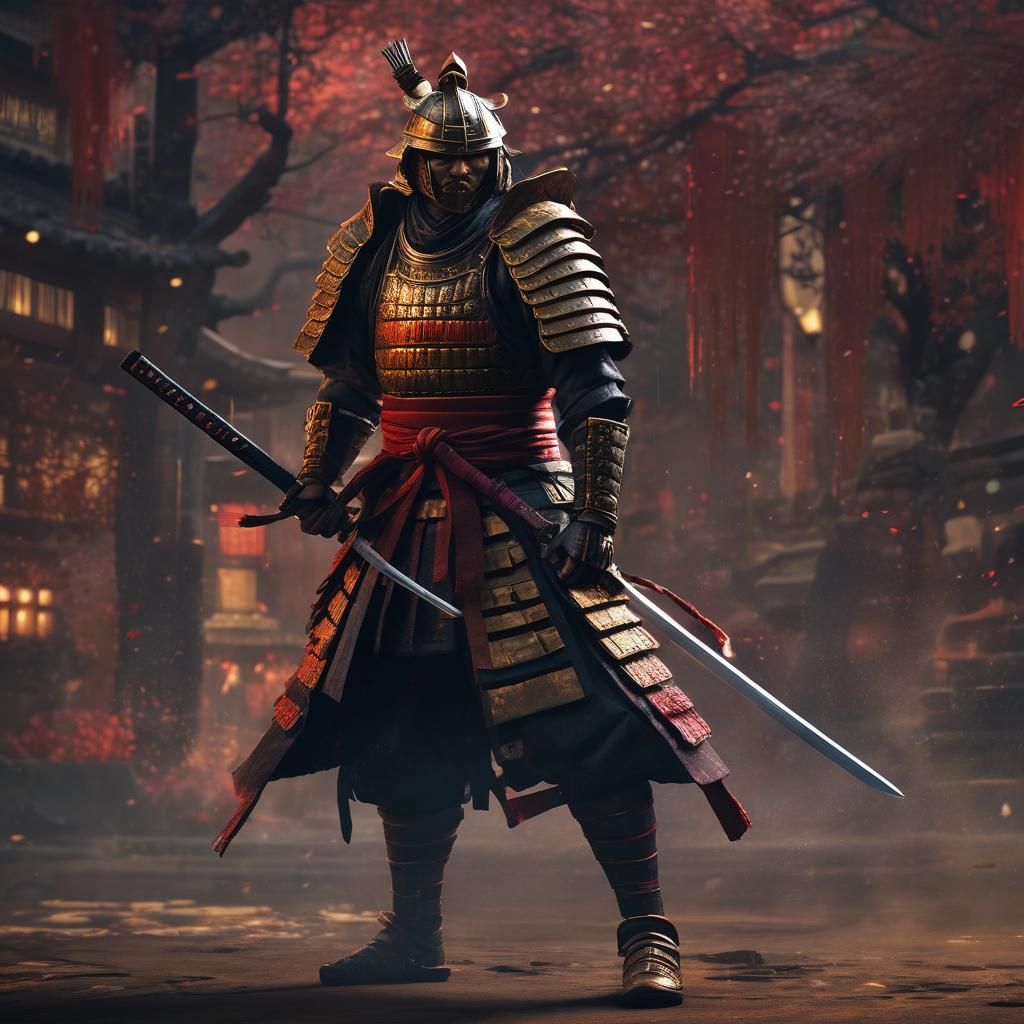 Hyperrealistic Samurai Shogun in Detailed Armor
