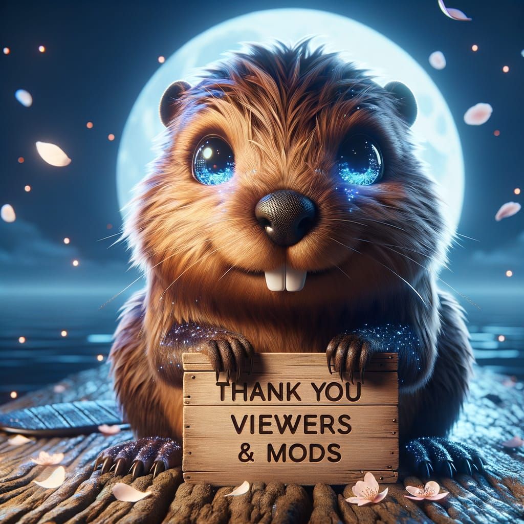 Endearing Beaver's Gratitude: A Hyper-Realistic Digital Rend...
