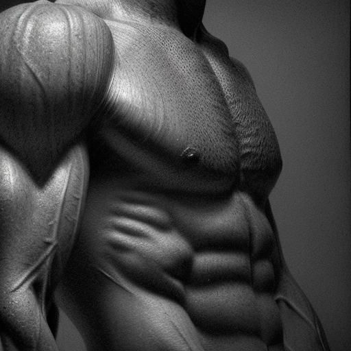 Tensed Male Torso in Hyper-Realistic Pencil Art