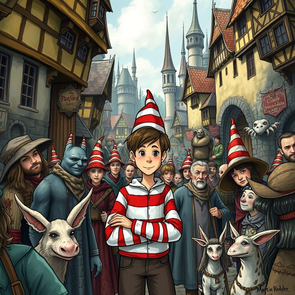 Waldo Hidden in Medieval Town Square