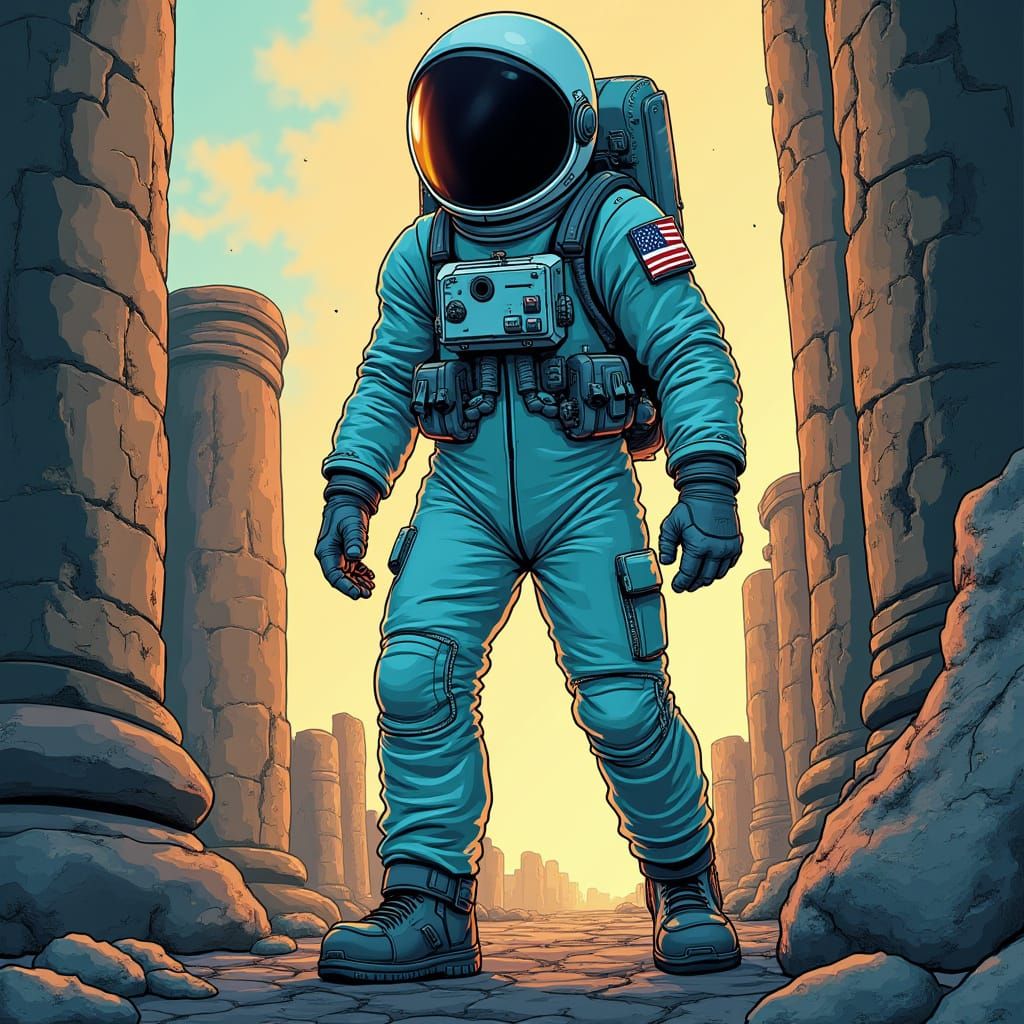 Gothic Girl with Dark Red Hair in a Fierce Cartoon Portrait