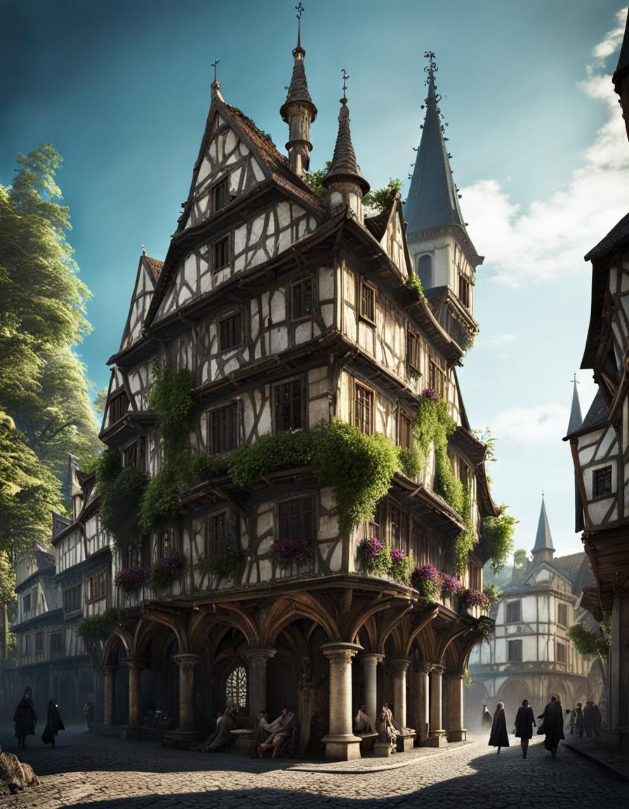 Haunted Medieval Village in a Dark Forest