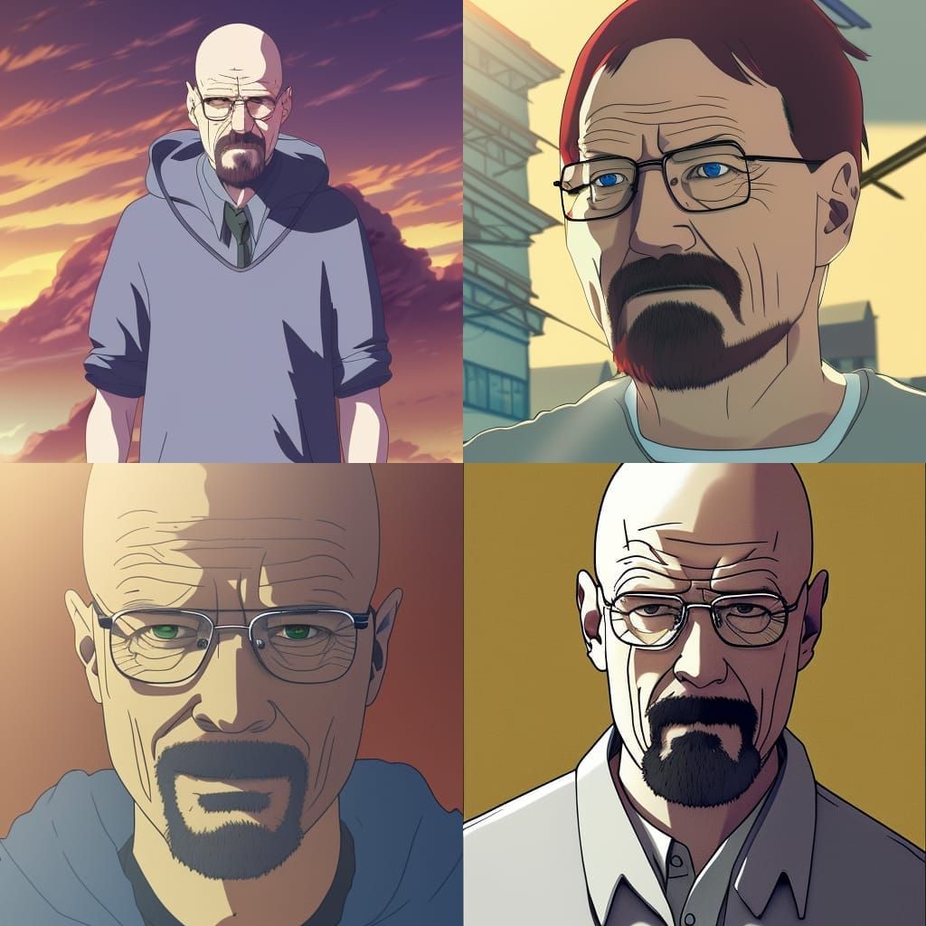 Walter White in 90s Anime Style