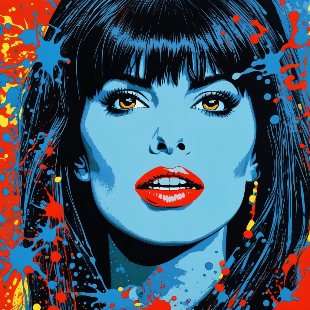 Elvira Inspired Pop Art Screen Print