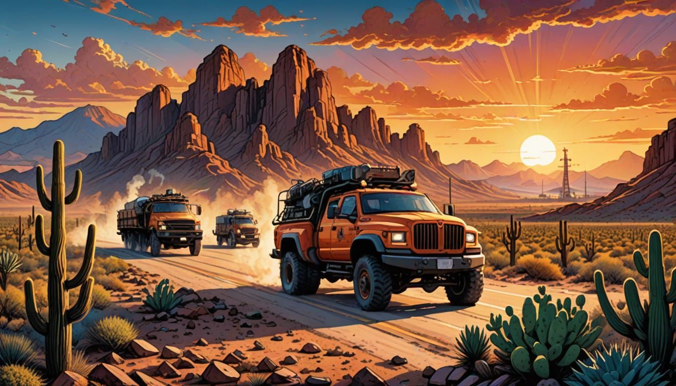 Texas Desert Landscape in Golden Light