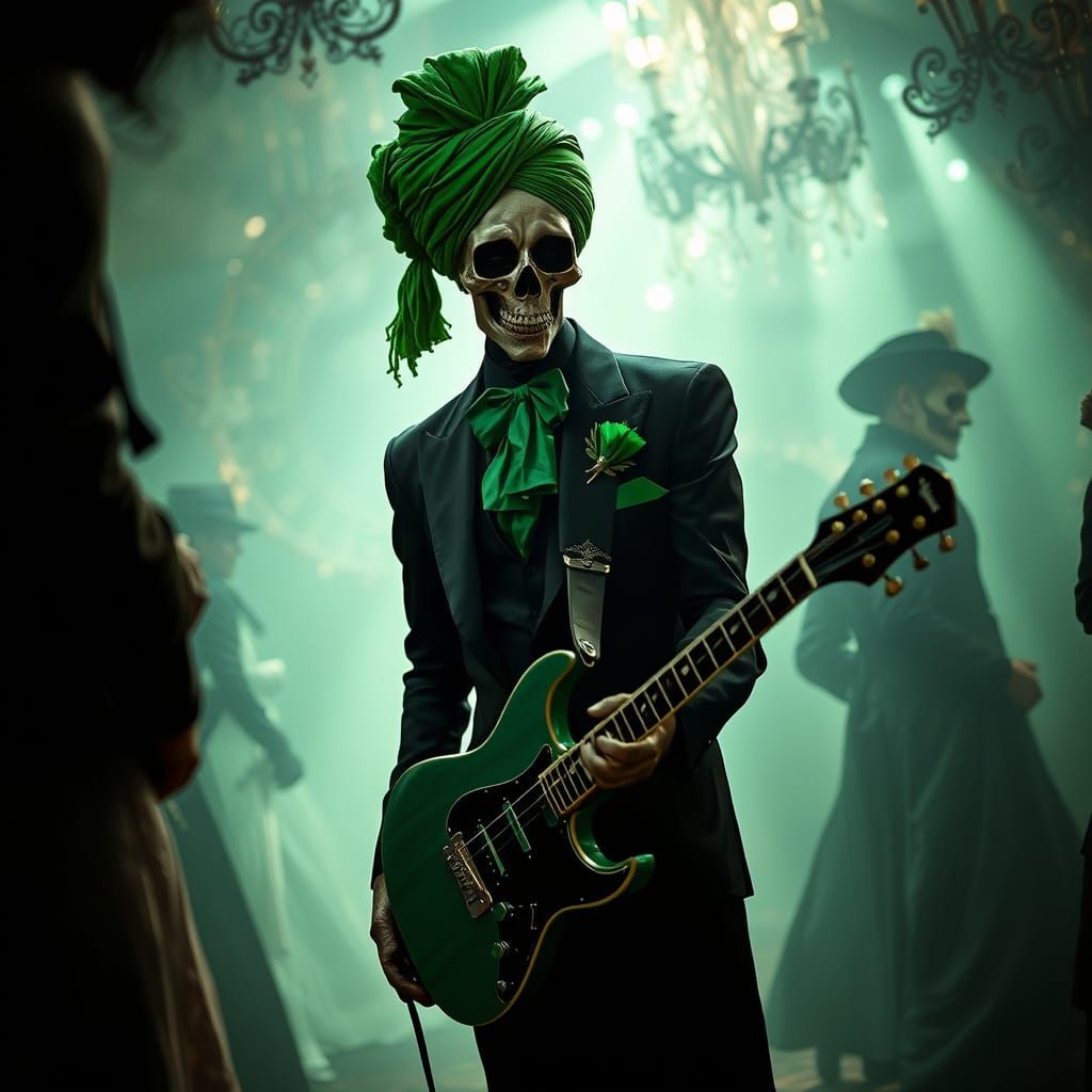 Grim Reaper's Masquerade Ball with Electric Guitar