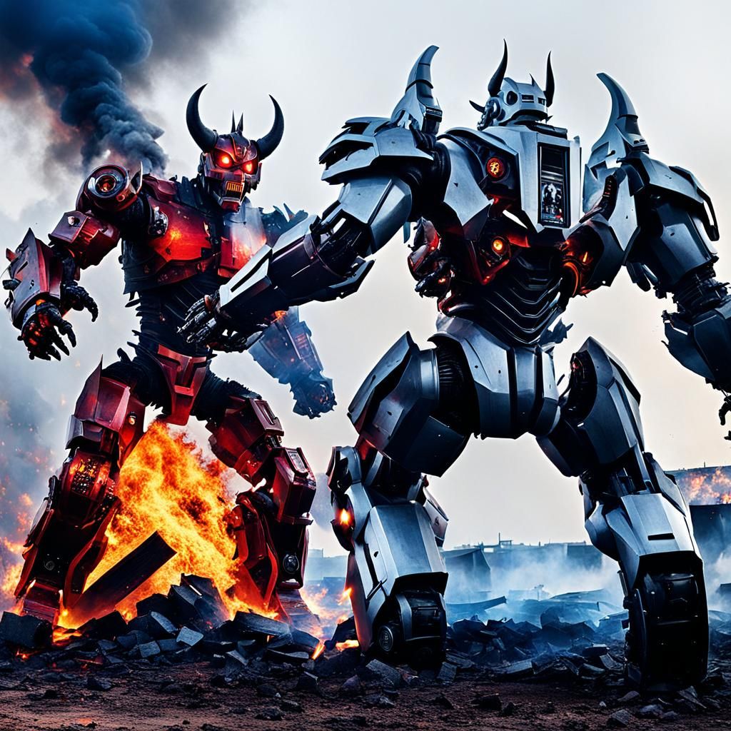Robot Versus Demon in Fiery Showdown