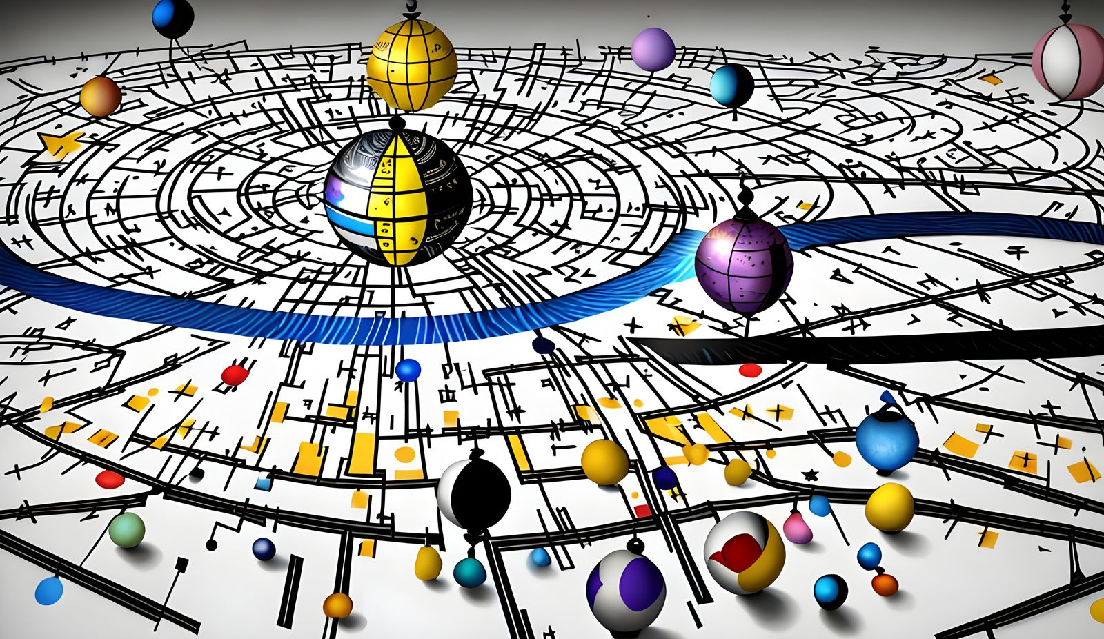 Steampunk Orrery in Kaleidoscopic Garden