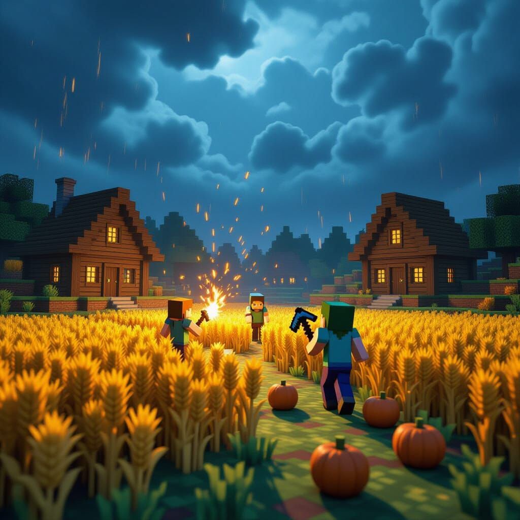 Minecraft Wardens Attack Serene Village