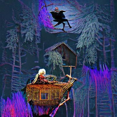 Mystical Baba Yaga Illustration