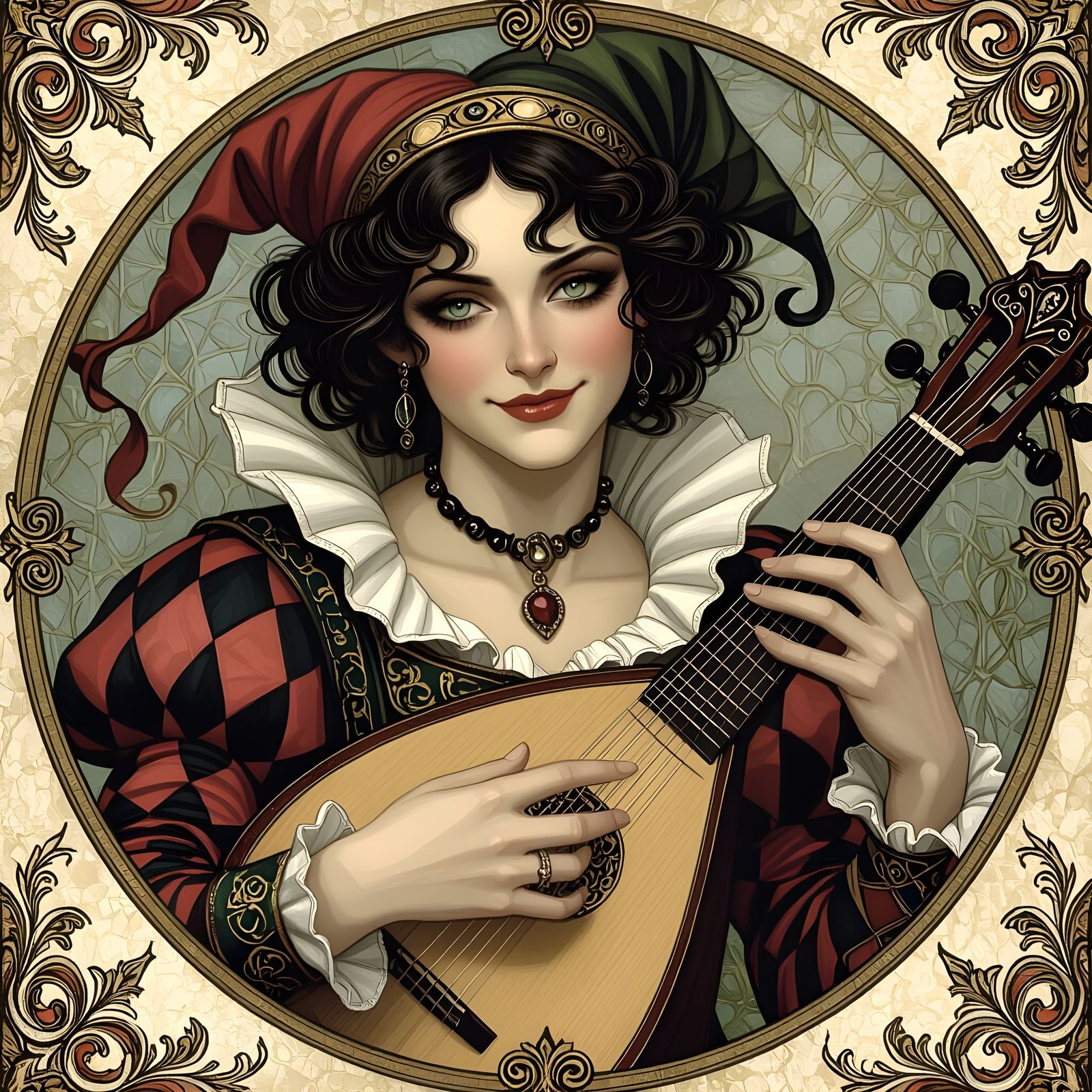 Harlequin's Mischief: A Fantasy Art Portrait