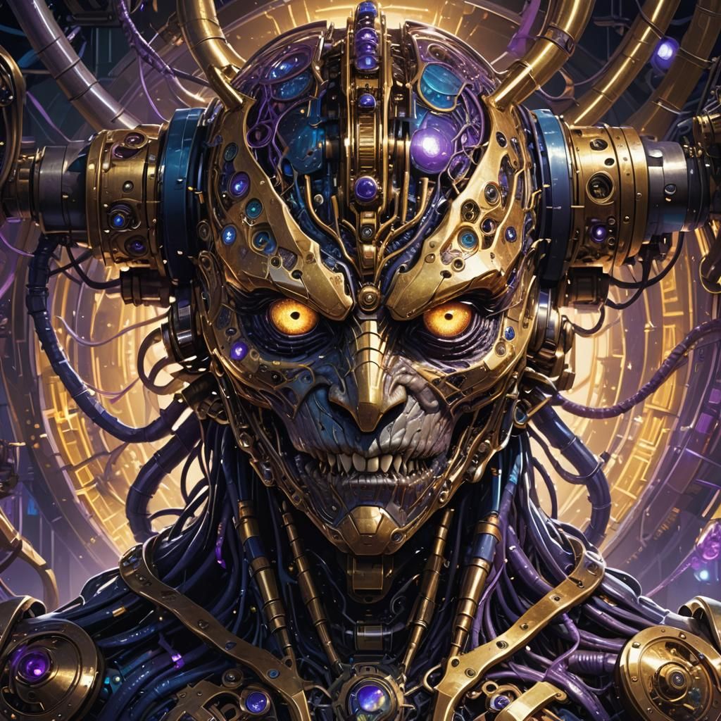 Luminescent Monster in Futuristic Lab, Concept Art