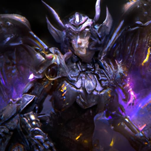 Female Dark Angel Space Marine in Dark Fantasy Style