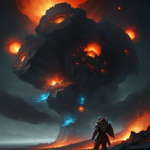 Planet Earth Exploding in Dramatic Sci-Fi Art