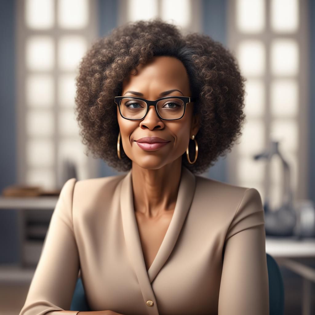 Sophisticated 3D Portrait of an African American Woman