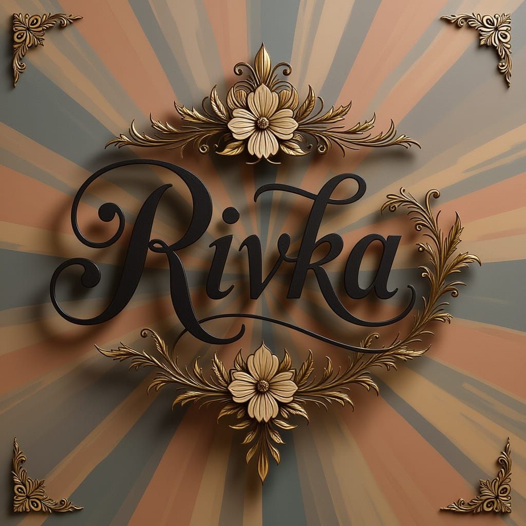 Elegant Calligraphy of Rivka in Copperplate Style