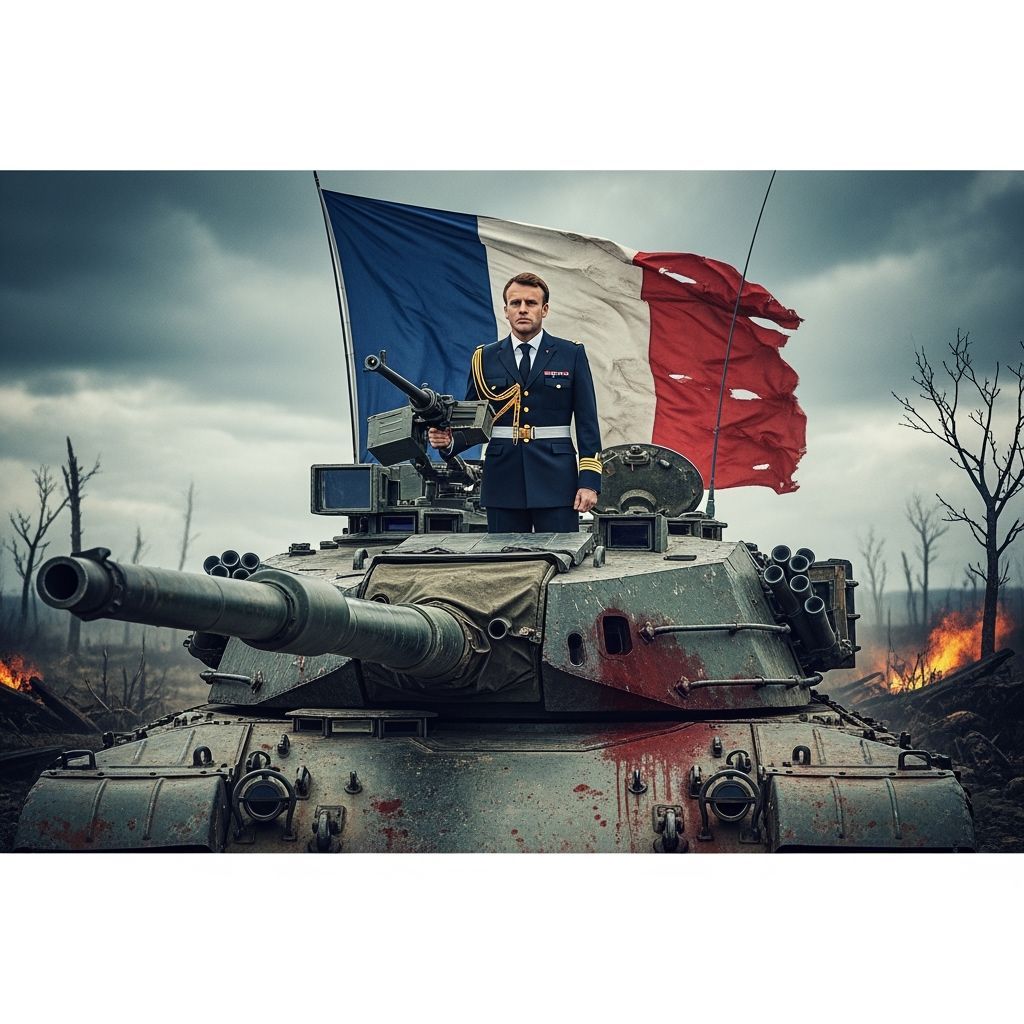 Macron in Tank: Apocalyptic Vision Inspired by Giger