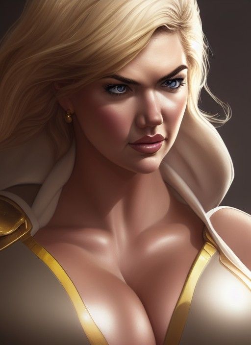 Power Girl Close-up in Digital Art Style