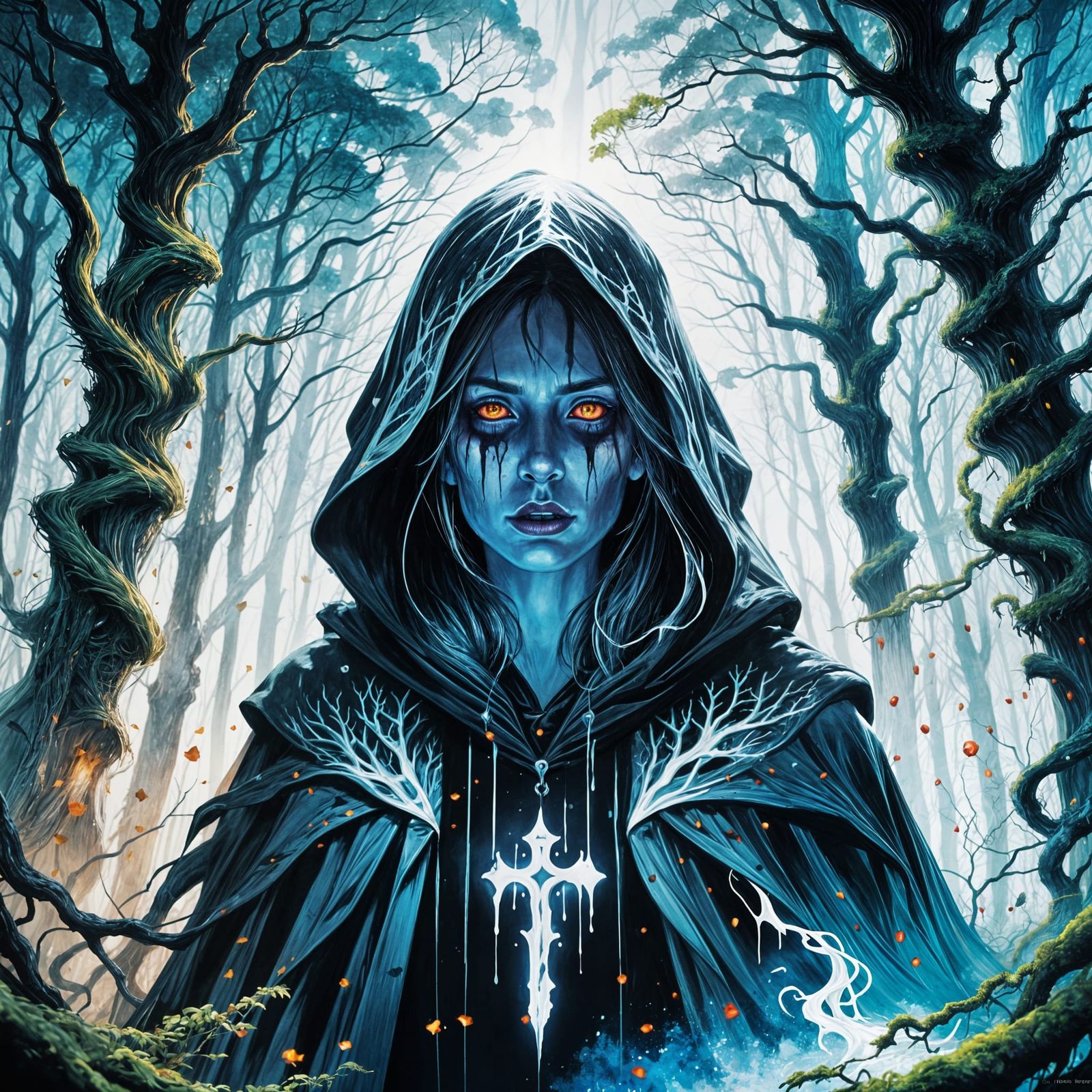 Fearsome Banshee in Irish Woods: Graffiti Art