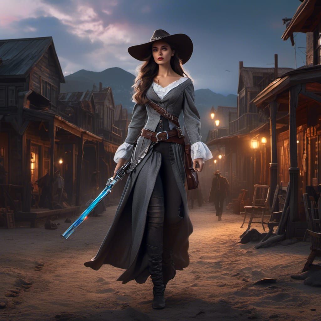 Vampire Gunslinger in Twilight, Wild West Anime Style