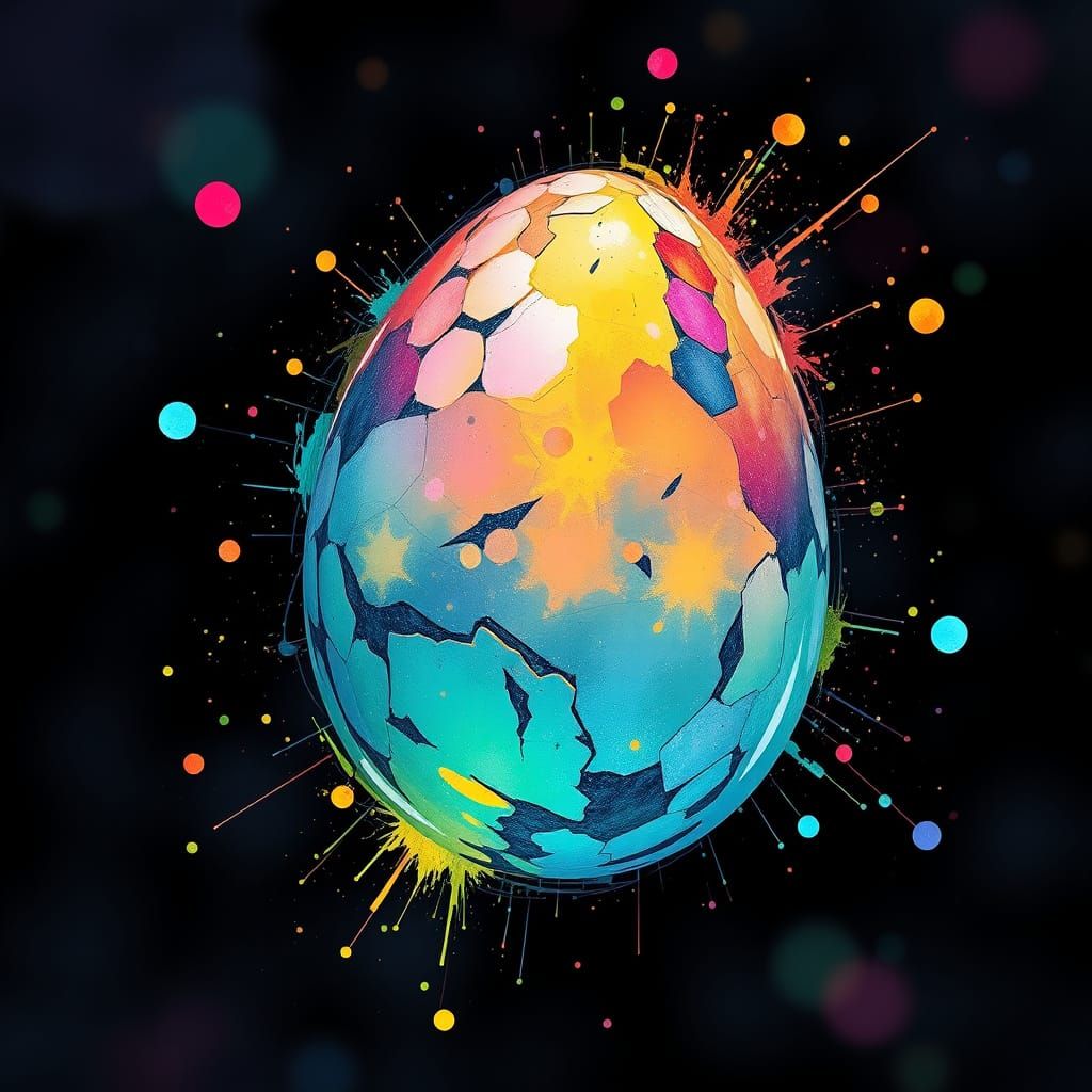 Surreal Watercolor Art with Jagged Edges and Fractured Views