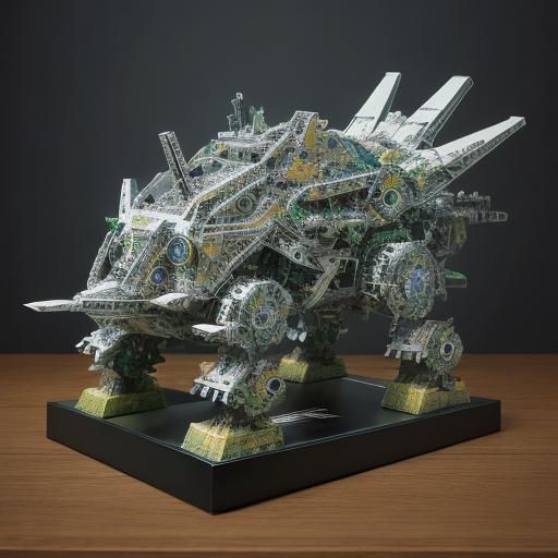 Futuristic Hedgehorse Toy, Kokoschka and Constable Style