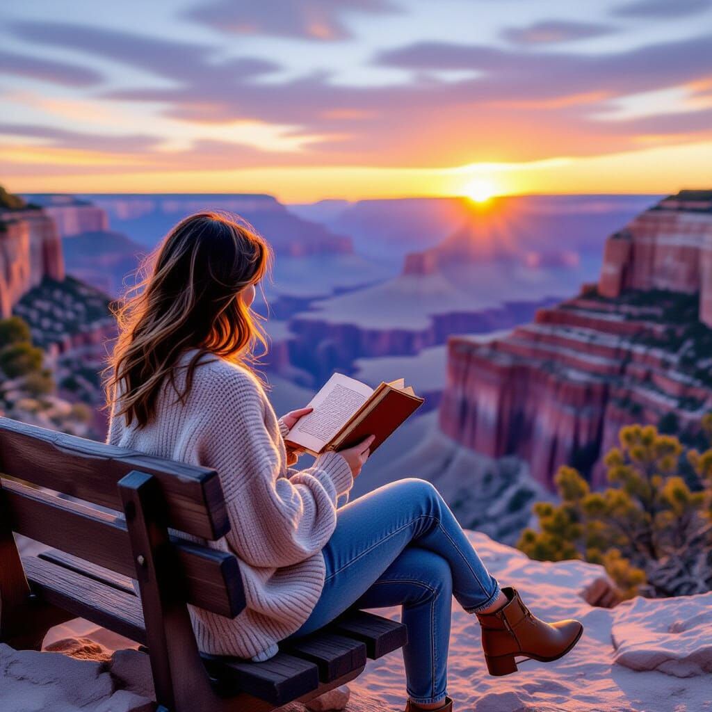 Grand Canyon Sunset: Impressionistic Digital Painting