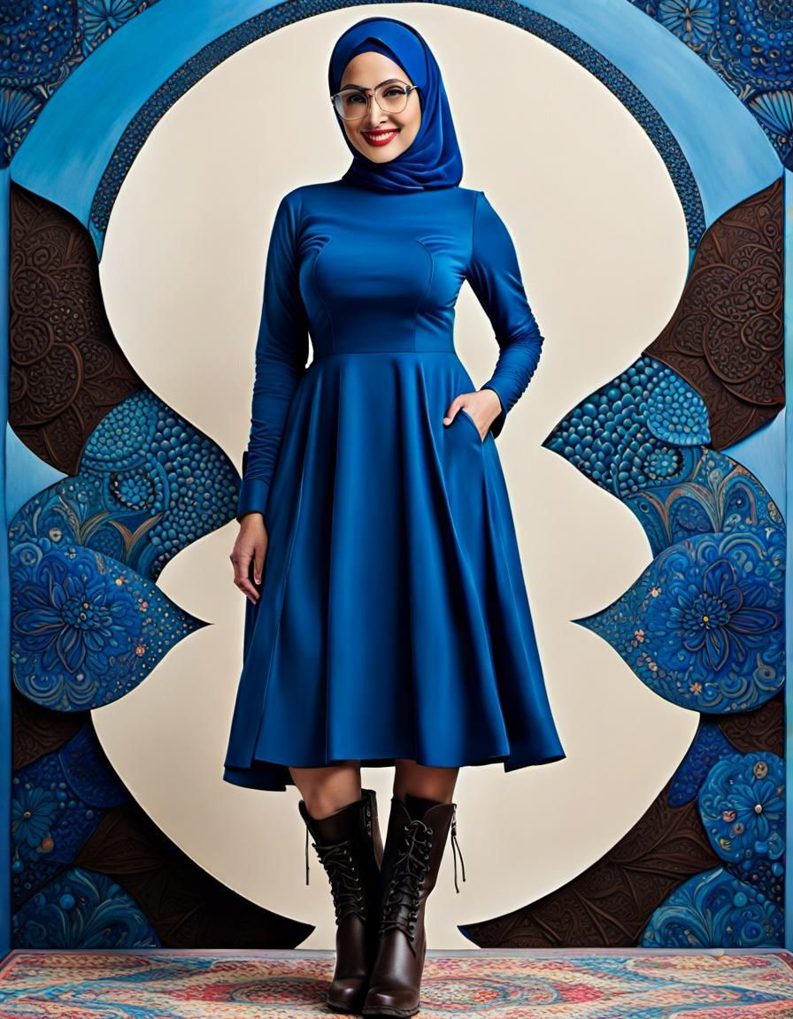 Psychedelic Pop Art Portrait of a Hijabi Woman