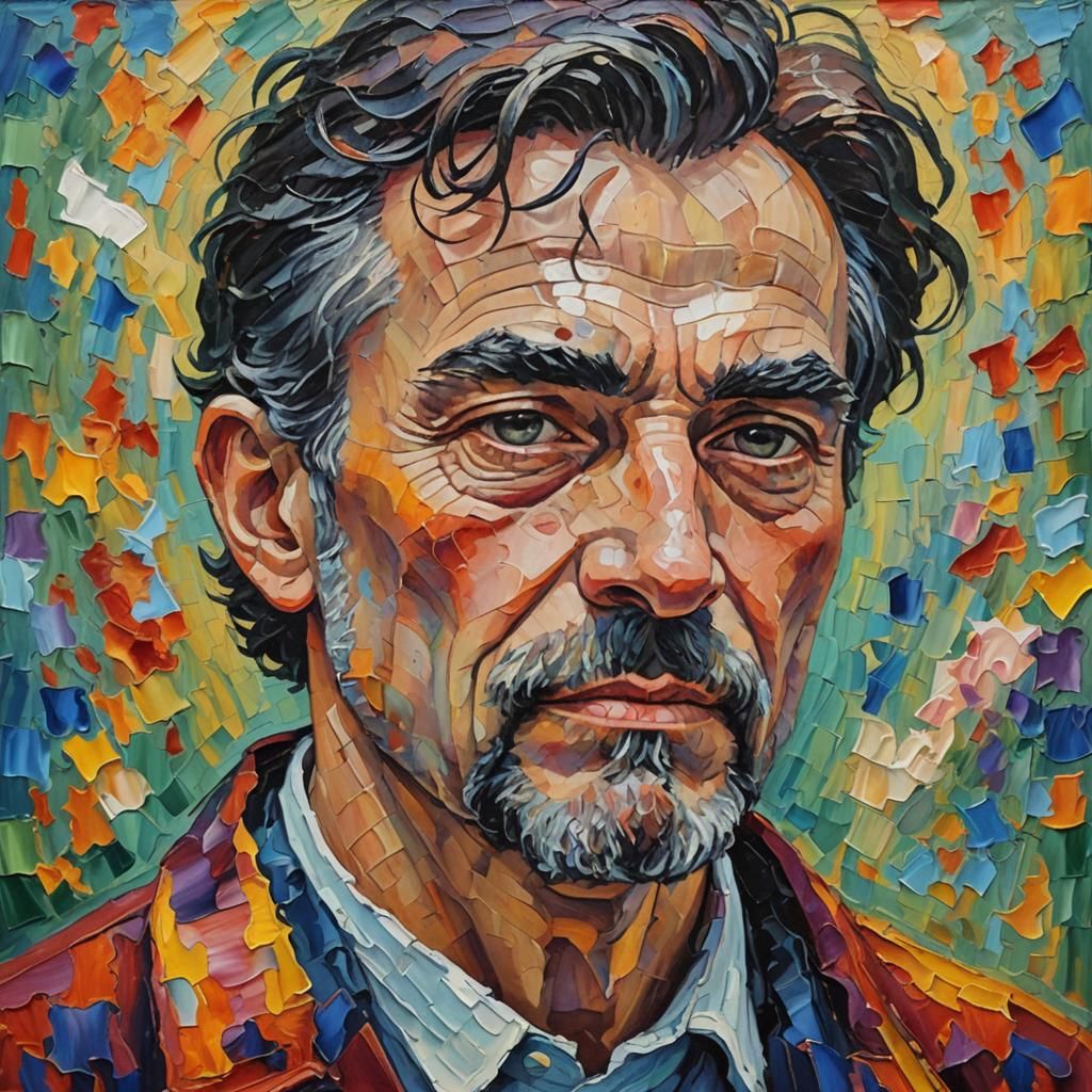 Expressionist Oil Painting with Impasto Texture
