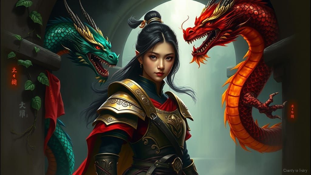 Intricate Warrior Embarks on Ancient Quest in Mysterious Rea...