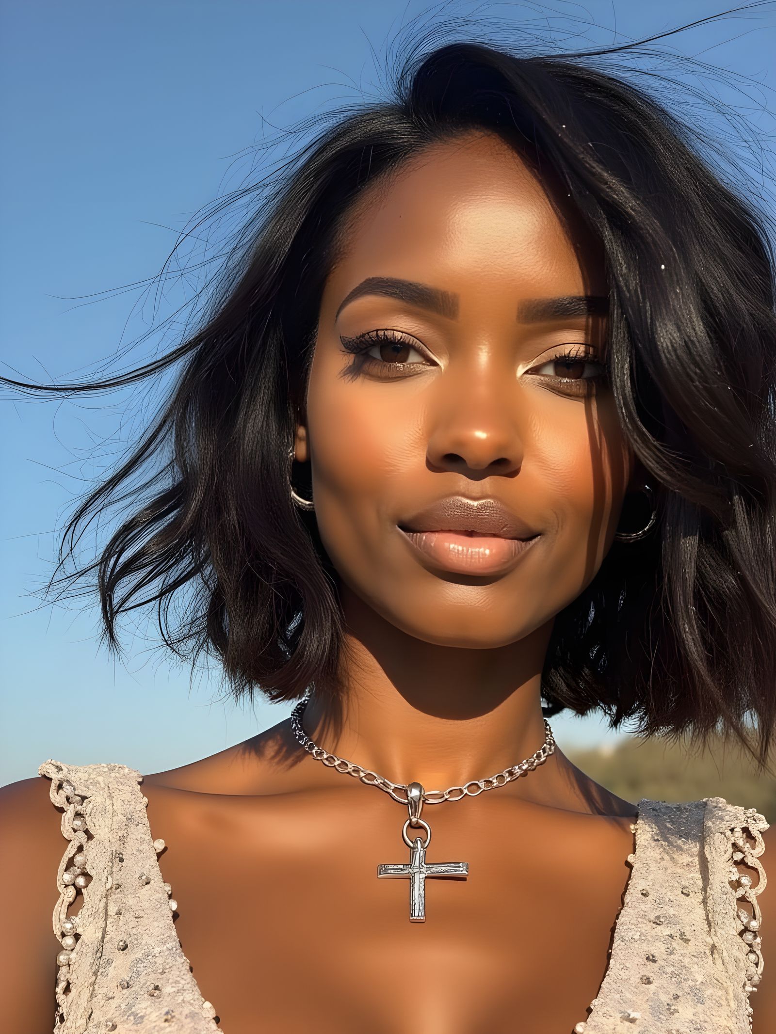 Elegant Black Goddess Exudes Regal Confidence