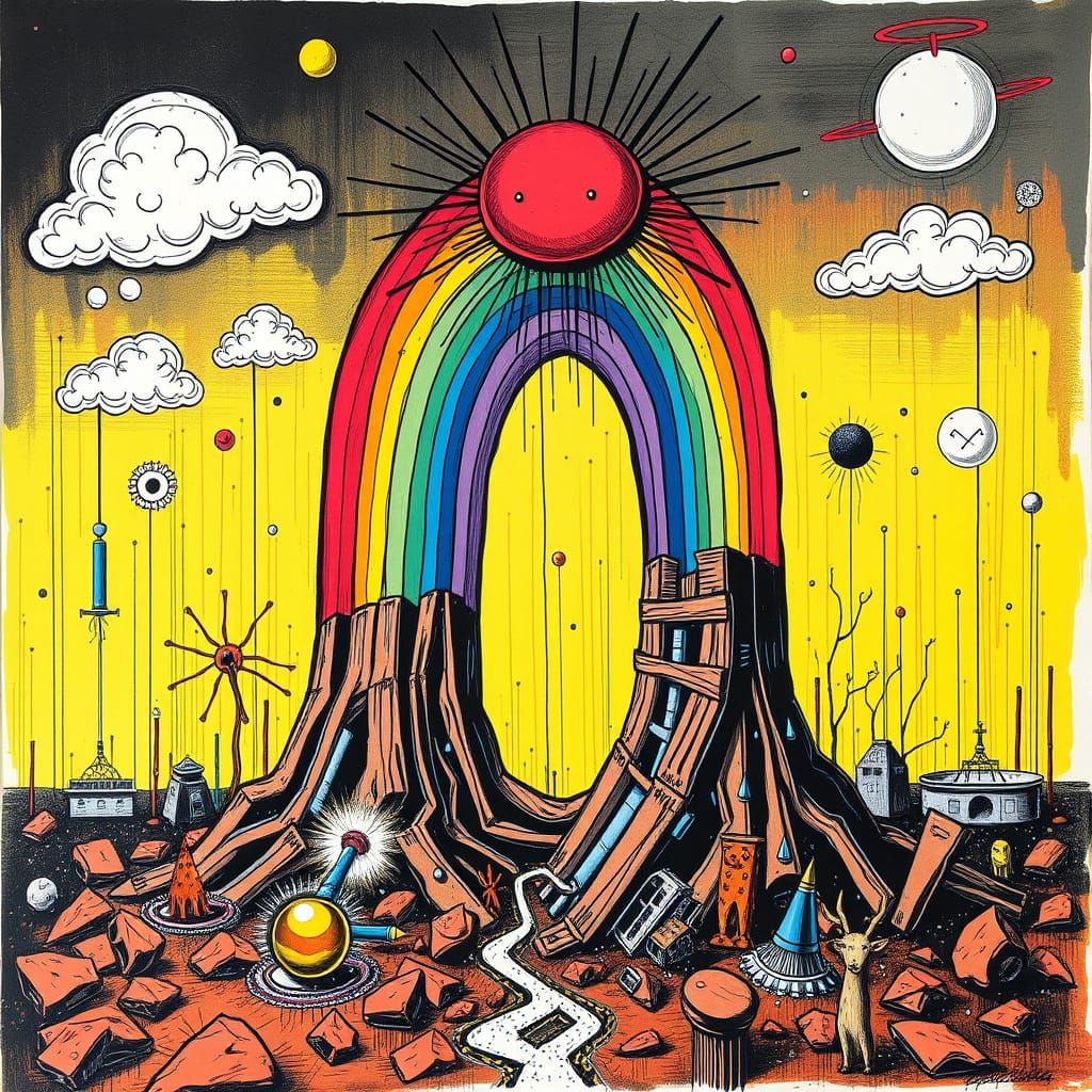 Surreal Psychedelic Art in Vibrant Colors