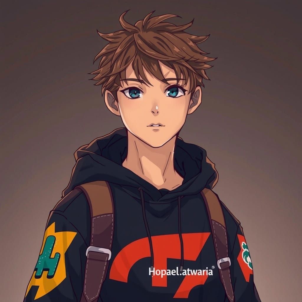 Handsome Young Traveler in Epic Anime Pose