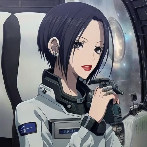 Anime Girl in Spacesuit on Spaceship