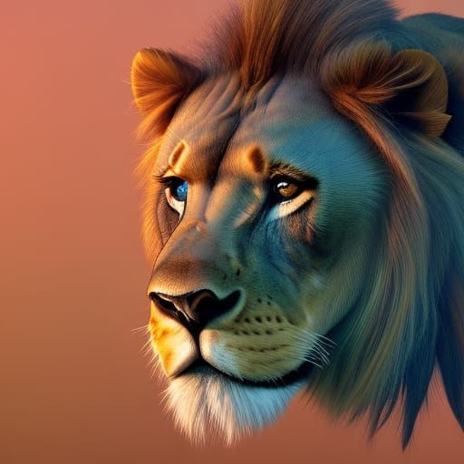 Majestic Lion Portrait in Detailed Matte Painting