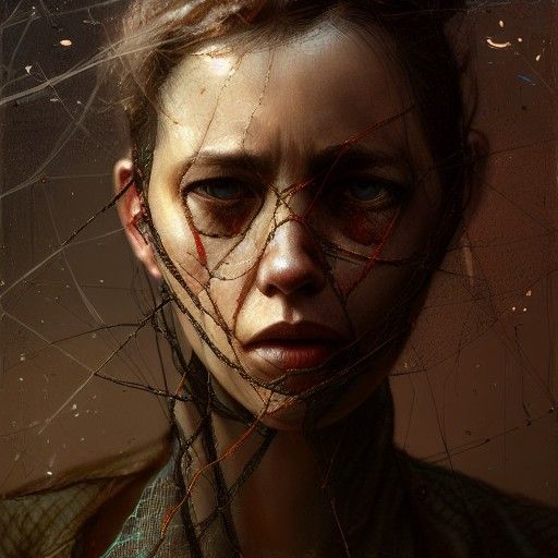 Detailed Emotional Portrait in Cel-Shaded Style