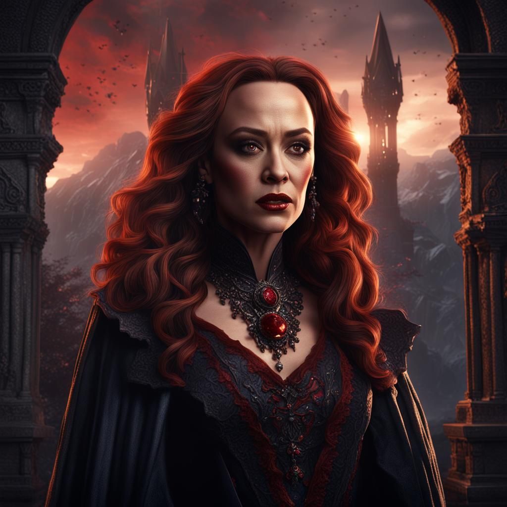 Female Vampire Matte Painting in Deep Color