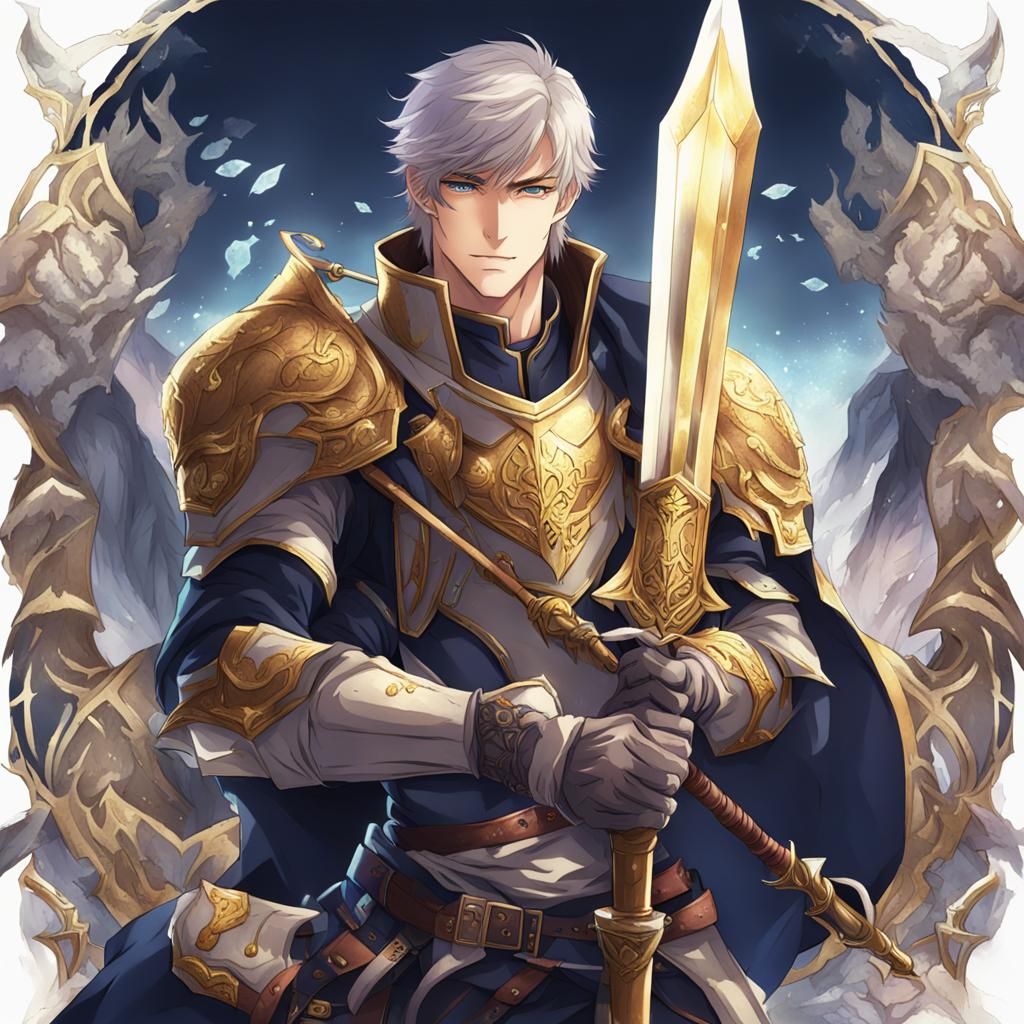 Handsome Young Paladin in Anime Fantasy Style